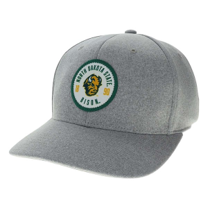 North Dakota State Bison Legacy Bowler Flexfit Hat S/M Heather Grey