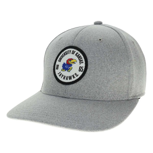 Kansas Jayhawks Legacy Bowler Flexfit Hat S/M Heather Grey