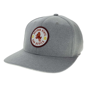 Arizona State Sun Devils Legacy Bowler Flexfit Hat M/L Heather Grey