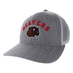 Minot State Beavers Legacy Bridge Adjustable Hat One Size Grey Heather White