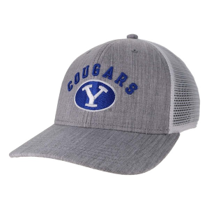 BYU Cougars Legacy Bridge Adjustable Hat One Size Grey Heather White