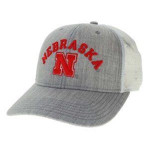 Nebraska Cornhuskers Legacy Bridge Adjustable Hat One Size Grey Heather White