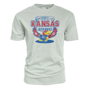 Kansas Jayhawks Blue 84 Clever Way T-Shirt Small Cement