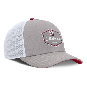 Oklahoma Sooners Nike Rise Patch Flexfit Hat M/L Light Grey