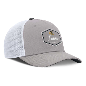 Iowa Hawkeyes Nike Rise Patch Flexfit Hat M/L Light Grey