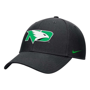 North Dakota Fighting Hawks Nike Club Ripstop Flexfit Hat M/L Black