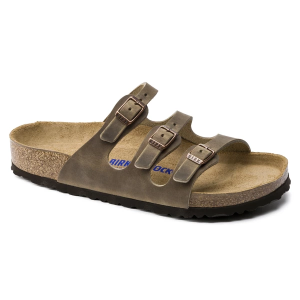 Women's BIRKENSTOCK Florida Soft Footbed Slide Sandals 40 Tobacco Oil Leather