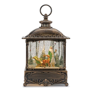 Melrose International LED Santa and Sleigh Snow Globe