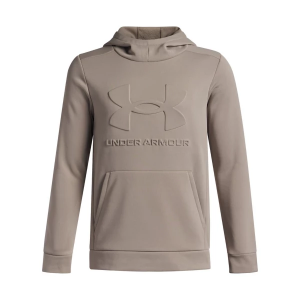 Boys' Under Armour Armour Fleece Embossed Hoodie XSmall Timberwolf Taupe