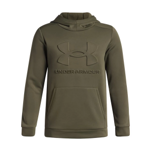 Boys' Under Armour Armour Fleece Embossed Hoodie XLarge Marine OD Green / Ultimate Black