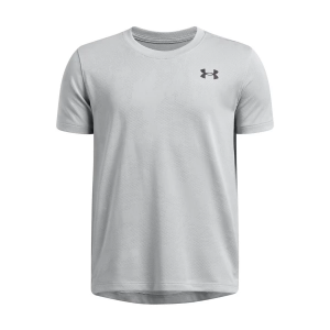 Boys' Under Armour Tech Vent Jacquard T-Shirt XSmall Mod Grey Light Heather / White