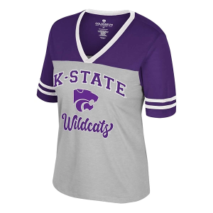 Kansas State Wildcats Colosseum Women's Second Choice T-Shirt Medium Light Grey/Purple