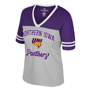 Northern Iowa Panthers Colosseum Women's Second Choice T-Shirt Medium Light Grey/Purple