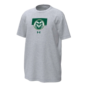 Colorado State Rams Under Armour Split Kids' T-Shirt XLarge Grey