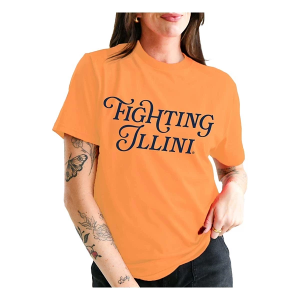 Illinois Fighting Illini Gameday Social Women's Rafaella T-Shirt 2XLarge Sherbert
