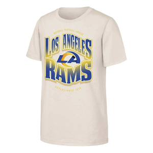 Kids' Los Angeles Rams Genuine Stuff Huddle T-Shirt XLarge Natural