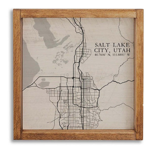 Rustic Marlin 24x24 City Map Grid Wall Art