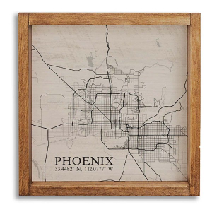 Rustic Marlin 24x24 City Map Grid Wall Art