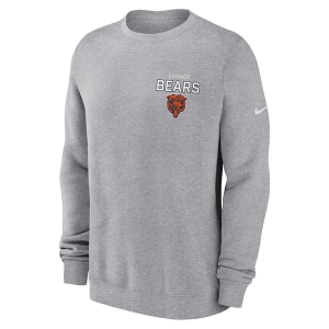 Chicago Bears Nike Club Crewneck Small Dark Grey Heather