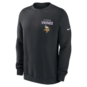 Minnesota Vikings Nike Club Crewneck 2XLarge Black