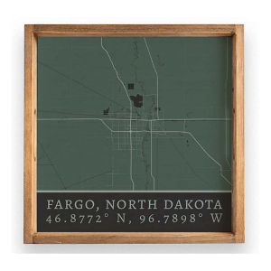 Rustic Marlin City Map Wooden Serving Tray