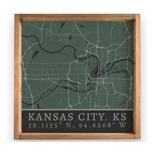 Rustic Marlin City Map Wooden Serving Tray
