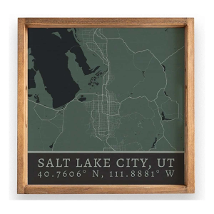 Rustic Marlin City Map Wooden Serving Tray