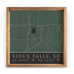 Rustic Marlin City Map Wooden Serving Tray