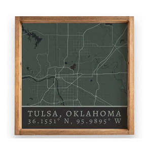 Rustic Marlin City Map Wooden Serving Tray