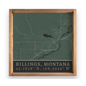Rustic Marlin City Map Wooden Serving Tray