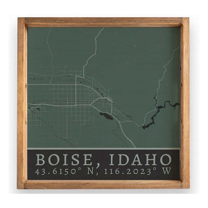 Rustic Marlin City Map Wooden Serving Tray