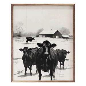 Kendrick Home Cows In Pasture By Barn Sign