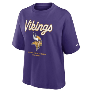 Women's Minnesota Vikings Nike Essential Boxy T-Shirt XSmall Purple