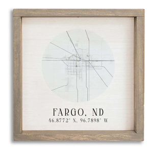 Rustic Marlin 12x12 City Map Grid Wall Art