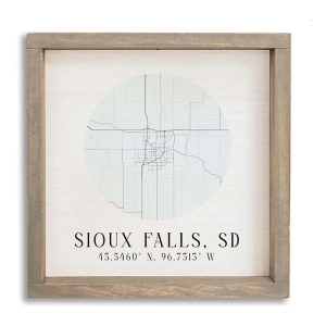 Rustic Marlin 12x12 City Map Grid Wall Art
