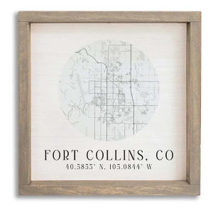Rustic Marlin 12x12 City Map Grid Wall Art