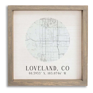 Rustic Marlin 12x12 City Map Grid Wall Art