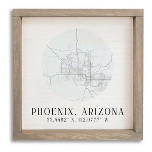 Rustic Marlin 12x12 City Map Grid Wall Art