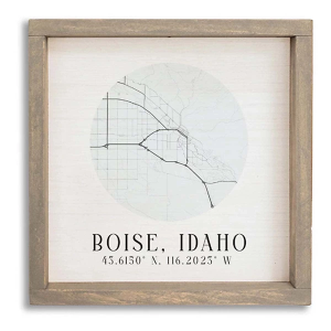 Rustic Marlin 12x12 City Map Grid Wall Art