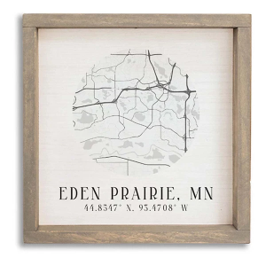 Rustic Marlin 12x12 City Map Grid Wall Art