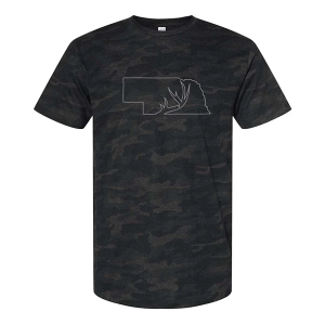 Men's Homeplace Apparel Nebraska Deer Hunt T-Shirt 2XLarge Black Camo