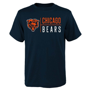 Kids' Chicago Bears Genuine Stuff Yardline T-Shirt Small Navy