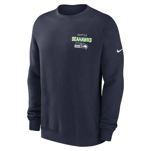Seattle Seahawks Nike Club Crewneck Small Navy