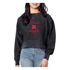 Nebraska Cornhuskers Chicka-D Women's Crew Small Black