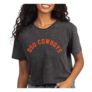Oklahoma State Cowboys Chicka-D Women's Chicka-D Women's Oklahoma State Cowboys Coed Short and Sweet T-Shirt T-Shirt Small Graphite