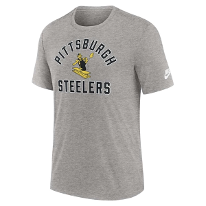Pittsburgh Steelers Nike Tri Rewind T-Shirt Large Dark Grey Heather