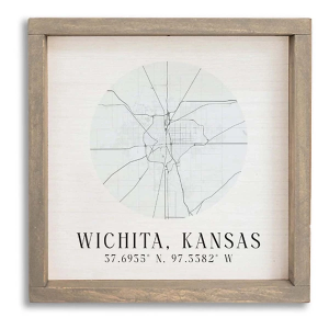 Rustic Marlin 12x12 City Map Grid Wall Art