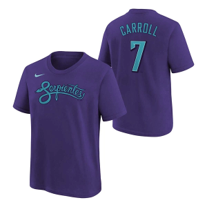 Kids' Arizona Diamondbacks Corbin Carroll #7 City Connect FUSE Name & Number T-Shirt Medium Purple