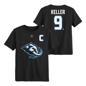 Utah Mammoth Genuine Stuff #9 Clayton Keller #9 FLAT Name & Number Kids' T-Shirt 4 Black