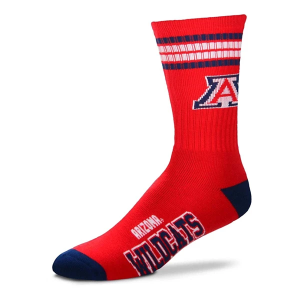 For Bare Feet Arizona Wildcats 4 Stripe Deuce Crew Socks
